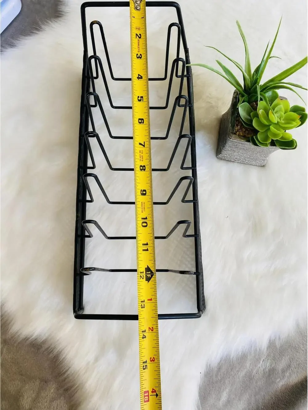 Black Metal Organizer Rack for Kitchen or Office